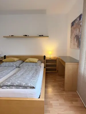 Ein Bett oder Betten in einem Zimmer der Unterkunft Komfort Apartment D&D Spessart perfekt für Arbeit & Erholung
