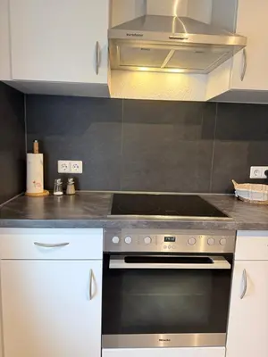 Küche/Küchenzeile in der Unterkunft Komfort Apartment D&D Spessart perfekt für Arbeit & Erholung