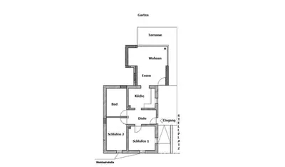 Grundriss der Unterkunft Ferienwohnung im Paradiesgarten