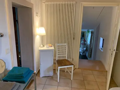 Ein Sitzbereich in der Unterkunft Ferienwohnung Sambachhaus