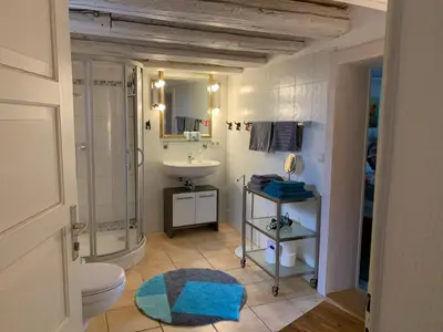 Ein Badezimmer in der Unterkunft Ferienwohnung Sambachhaus