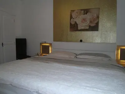 Ein Bett oder Betten in einem Zimmer der Unterkunft Ferienwohnung Rosentraum