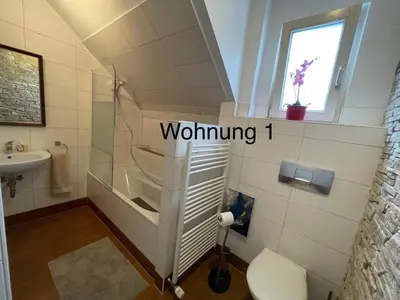 Ein Badezimmer in der Unterkunft Ferienwohung Weinheim