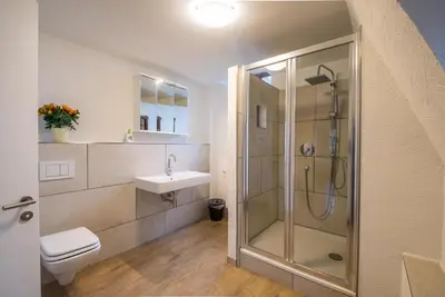 Ein Badezimmer in der Unterkunft Schloss Auerbach Große Ferienwohnung
