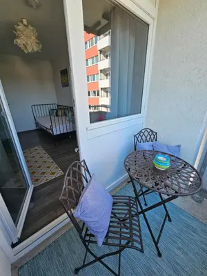 Ein Balkon oder eine Terrasse in der Unterkunft Deluxapartment