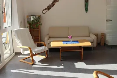 Ein Sitzbereich in der Unterkunft Fewo Max und Moritz