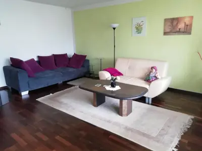 Ein Sitzbereich in der Unterkunft Ferienwohnung Schlossblick