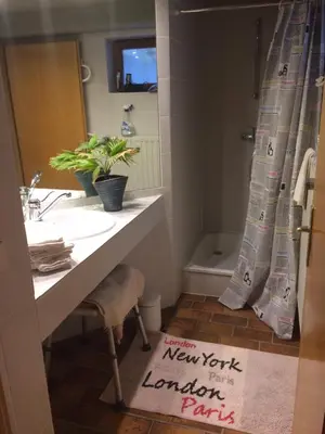 Ein Badezimmer in der Unterkunft schones Zimmer in Gimmeldingen/ Konigsbach