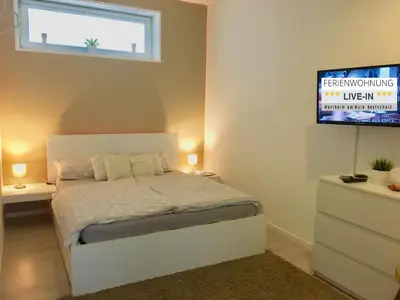 Ein Bett oder Betten in einem Zimmer der Unterkunft Tiny Apartment LIVE-IN Wertheim am Main