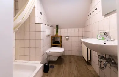 Ein Badezimmer in der Unterkunft Schloß Auerbach Kleine Ferienwohnung
