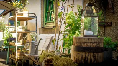 Ein Garten an der Unterkunft Hotel Am Markt