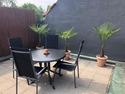 Ein Patio oder anderer Außenbereich in der Unterkunft Business-Apartment Braun