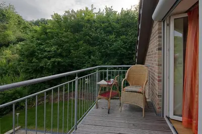 Ein Balkon oder eine Terrasse in der Unterkunft Panorama-Fewo Töpfer