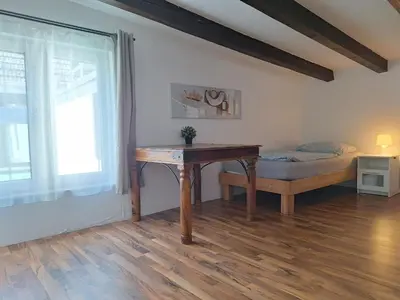 Ein Bett oder Betten in einem Zimmer der Unterkunft Monteurswohnung am Wasserturm