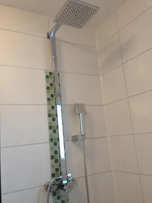 Ein Badezimmer in der Unterkunft Gemütliches Apartment nahe Porsche