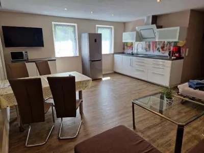 Küche/Küchenzeile in der Unterkunft Ferienwohnung Alte Linde