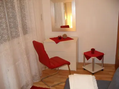 Ein Sitzbereich in der Unterkunft Ambiente in Karlsruhe City
