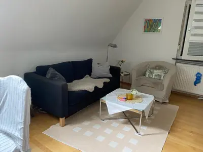 Ein Sitzbereich in der Unterkunft Ferienwohnung Baier