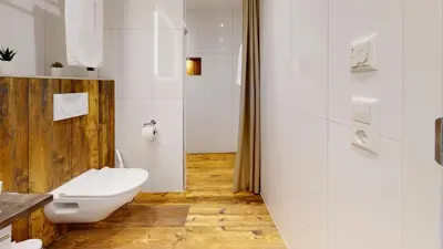 Ein Badezimmer in der Unterkunft Pension Bottwartal