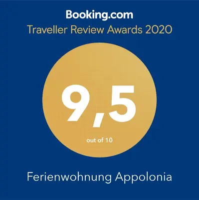 Ein Zertifikat, Auszeichnung, Logo oder anderes Dokument, das in der Unterkunft Ferienwohnung Appolonia ausgestellt ist