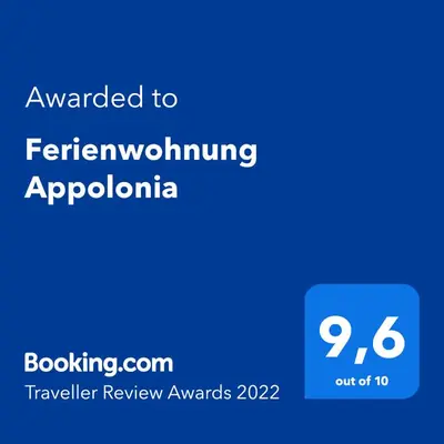 Ein Zertifikat, Auszeichnung, Logo oder anderes Dokument, das in der Unterkunft Ferienwohnung Appolonia ausgestellt ist