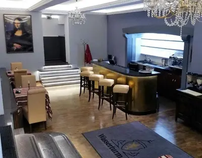 Ein Sitzbereich in der Unterkunft Wasserturm Hotel Mannheim