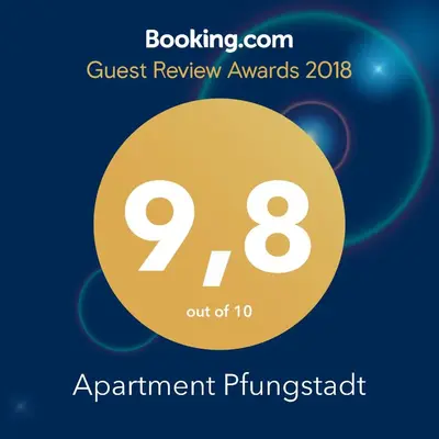 Ein Zertifikat, Auszeichnung, Logo oder anderes Dokument, das in der Unterkunft Apartment Pfungstadt ausgestellt ist