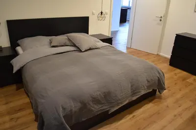 Ein Bett oder Betten in einem Zimmer der Unterkunft Apartment Pfungstadt