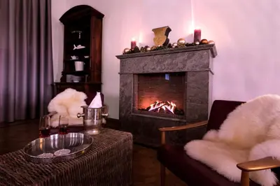 Ein Sitzbereich in der Unterkunft Gasthof zum Ochsen