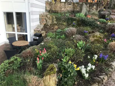 Ein Garten an der Unterkunft Doppelzimmer