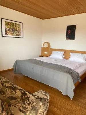 Ein Bett oder Betten in einem Zimmer der Unterkunft Pension Bergel