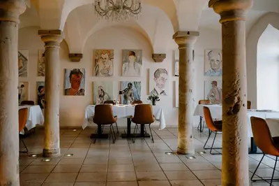 Ein Sitzbereich in der Unterkunft Klosterhof Weingut BoudierKoeller