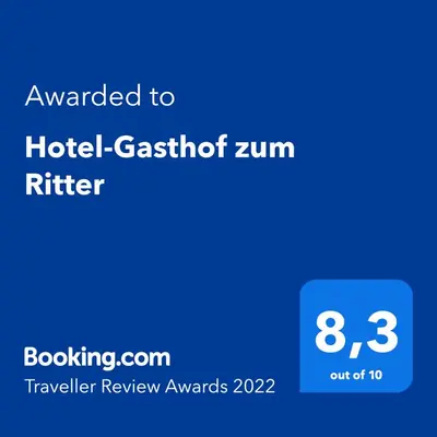Ein Zertifikat, Auszeichnung, Logo oder anderes Dokument, das in der Unterkunft Hotel-Gasthof zum Ritter ausgestellt ist