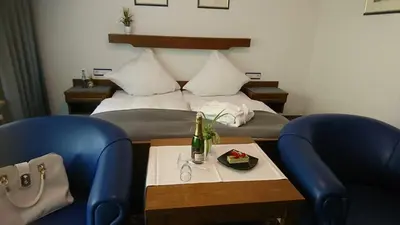 Ein Sitzbereich in der Unterkunft Café Blaich - Hotel Garni