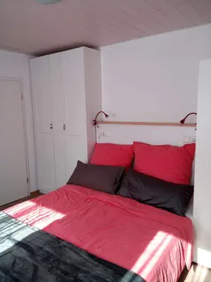 Ein Bett oder Betten in einem Zimmer der Unterkunft Gasthaus Löwen