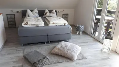 Ein Sitzbereich in der Unterkunft Ferienhaus Hygge