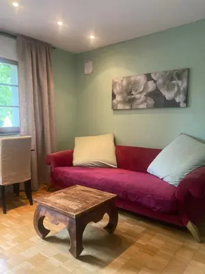 Ein Sitzbereich in der Unterkunft Hotel Gästehaus Hochmann Stadecken