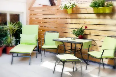 Ein Sitzbereich in der Unterkunft Pension Amthof