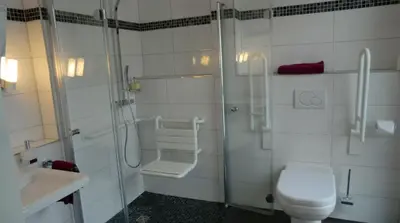 Ein Badezimmer in der Unterkunft Hotel Jungstil