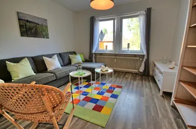 Ein Sitzbereich in der Unterkunft Ferienwohnung Eulenhof