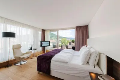 Ein Bett oder Betten in einem Zimmer der Unterkunft Bergheim 41 Hotel im Alten Hallenbad