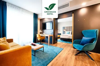 Ein Sitzbereich in der Unterkunft Welcome Hotel Neckarsulm