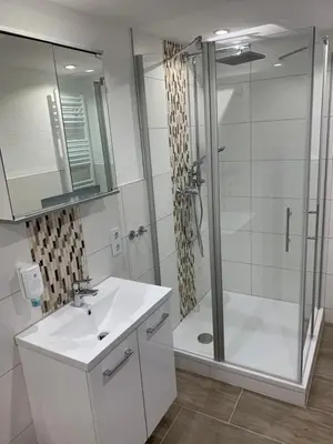 Ein Badezimmer in der Unterkunft Ferienapartments Zwingenberg