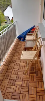 Ein Balkon oder eine Terrasse in der Unterkunft Ferienwohnung Christel Hirschhorn-Neckar