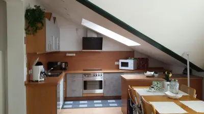 Küche/Küchenzeile in der Unterkunft Ferienwohnung Berger Kurparkresidenz