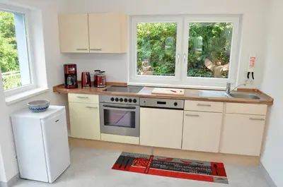 Küche/Küchenzeile in der Unterkunft Ferienwohnung Uhuherz