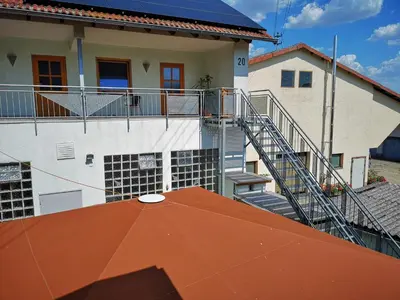Ein Balkon oder eine Terrasse in der Unterkunft Gasthaus zum Löwen