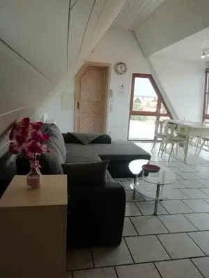 Ein Sitzbereich in der Unterkunft Ferienwohnung Familie Faath