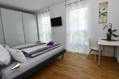 Ein Bett oder Betten in einem Zimmer der Unterkunft Am Meerbach