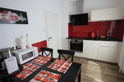Küche/Küchenzeile in der Unterkunft Top Apartment Rödermark 2SZ